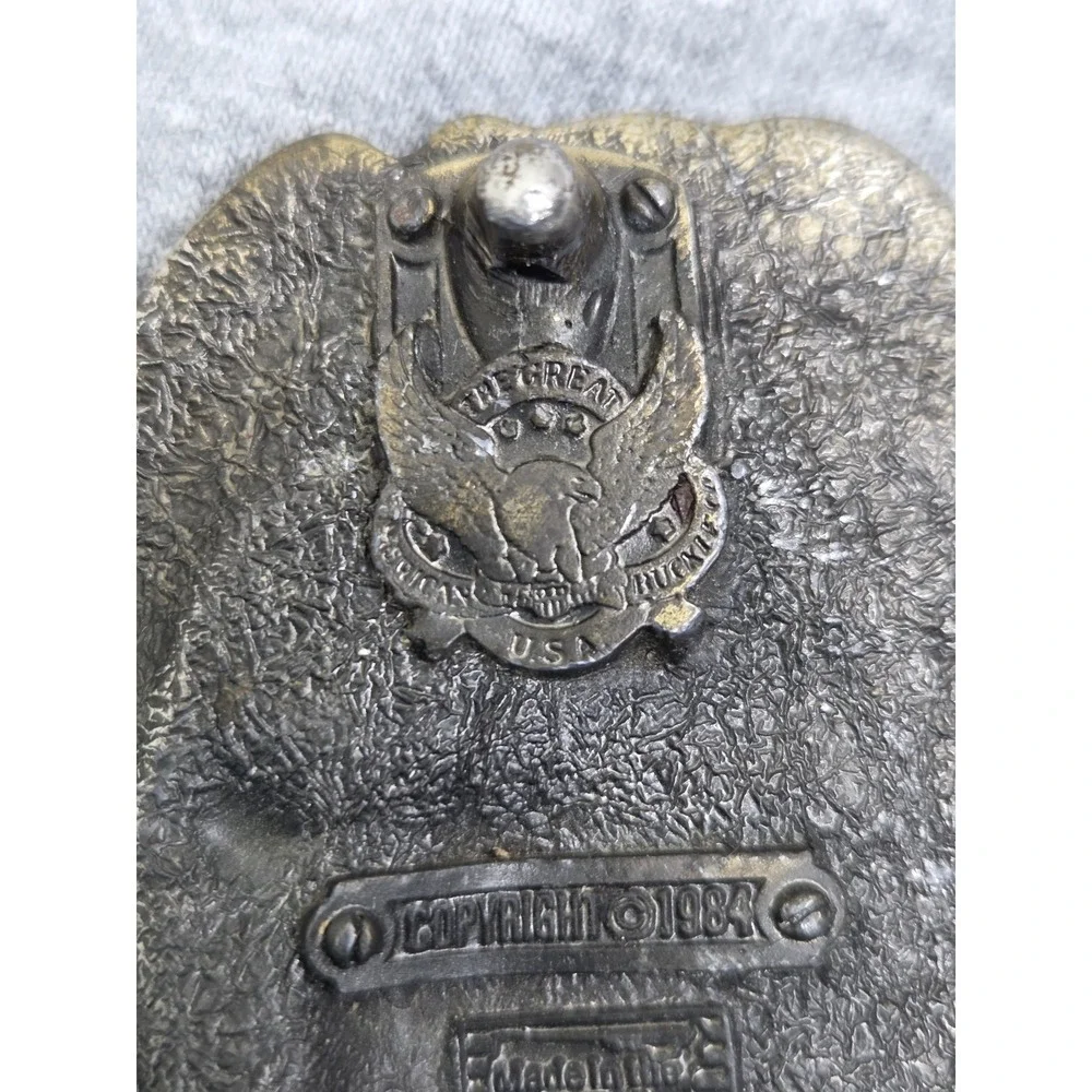 Vintage 1984 Proud to be a Farmer US Agriculture Enamel USA Belt Buckle Heavy
